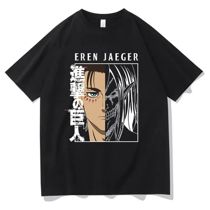 Japanese Anime Attack On Titan Graphic Print T Shirt Men Women Fashion Casual Crew Neck Short Sleeve Plus Size Unisex T Shirt