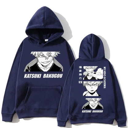 Japan Anime My Hero Academia Bakugo Katsuki Hoodie Men Women Fashion Harajuku Manga Sweatshirt Oversized Fleece Casual Tracksuit