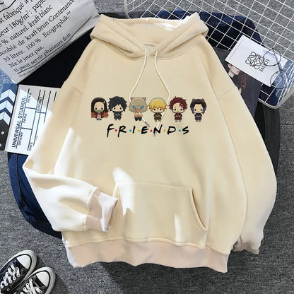 New Kimetsu No Yaiba Sweatshirt Manga Demon Slayer Hoodies Harajuku Anime Japanese Kawaii Hoodie Cartoon Tanjiro Kamado Nezuko