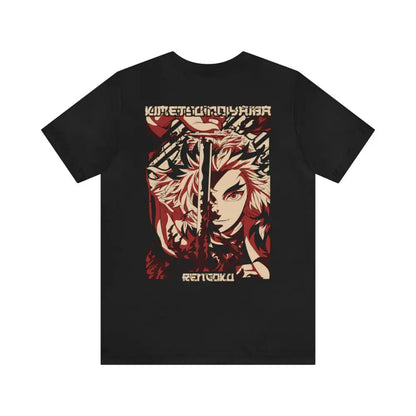 Rengoku flame hashira graphic tee Demon Slayer tshirt Front and back anime shirt