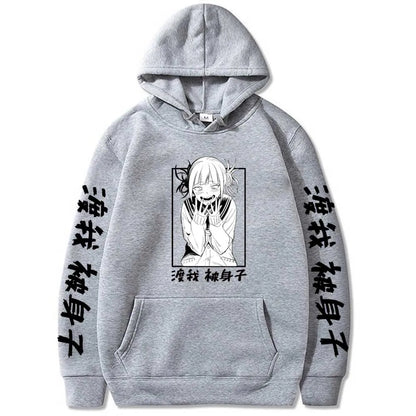 My Hero Academia Himiko Toga Design Pullover Men's Fleece Hoodies Japanese Anime Graphic Autumn Winter Fleece Streetwear Tops