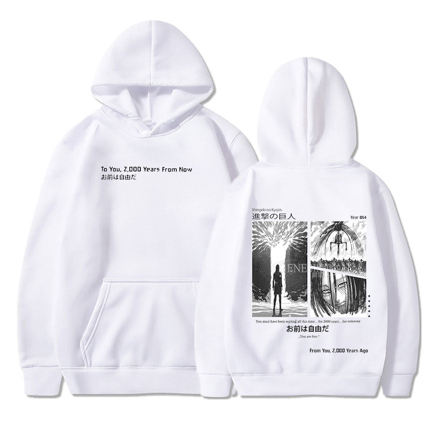 Anime Attack on Titan Hoodies Shingeki No Kyojin Season 4 Final Rumbling Eren Yaeger Oversized Hooded Sweatshirts Streetwear
