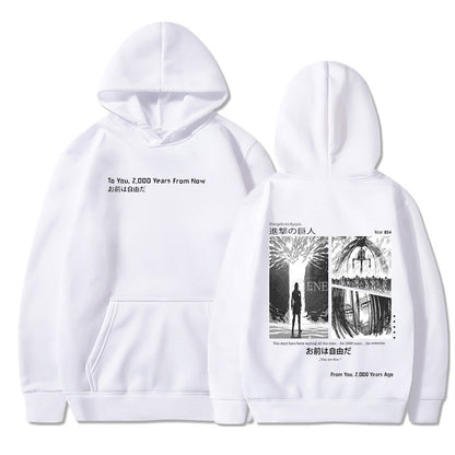 Anime Attack on Titan Hoodies Shingeki No Kyojin Season 4 Final Rumbling Eren Yaeger Oversized Hooded Sweatshirts Streetwear
