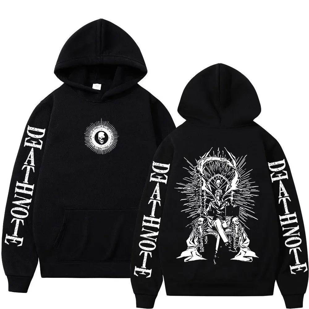 Y2K Anime Death Note Hoodies Yagami Light L·Lawliet Gothic Sweatshirt Men Women Clothing Fashion Long Sleeve Pullovers Streetwea