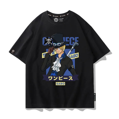 One Piece Short Sleeved T-shirt Men's Summer Nikalufei Aesolon Anime Cotton Summer Loose T-shirt Men's and Women's Half Sleeve