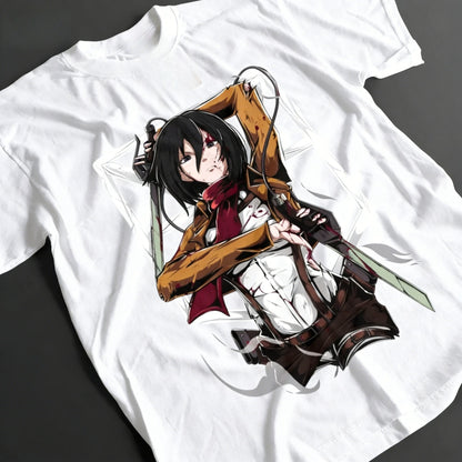 Attack on Titan Shirt Mikasa Ackerman T-shirt  AOT T-shirt  Anime Upper Garment Comfortable and Breathable T-shirt 2026 Summer
