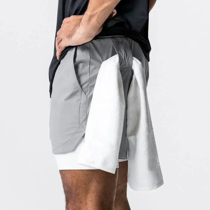 Demon Slayer Print Men's Shorts Summer Women's Double Layer Shorts Gym Running Sports 2-in-1 Pant Breathable Quick-Drying Shorts