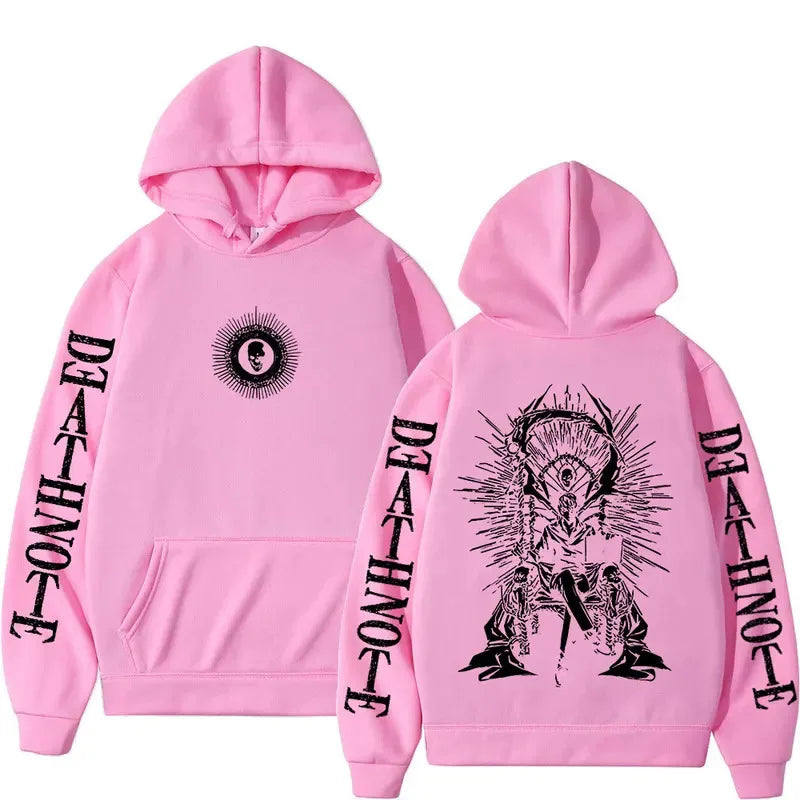 Y2K Anime Death Note Hoodies Yagami Light L·Lawliet Gothic Sweatshirt Men Women Clothing Fashion Long Sleeve Pullovers Streetwea