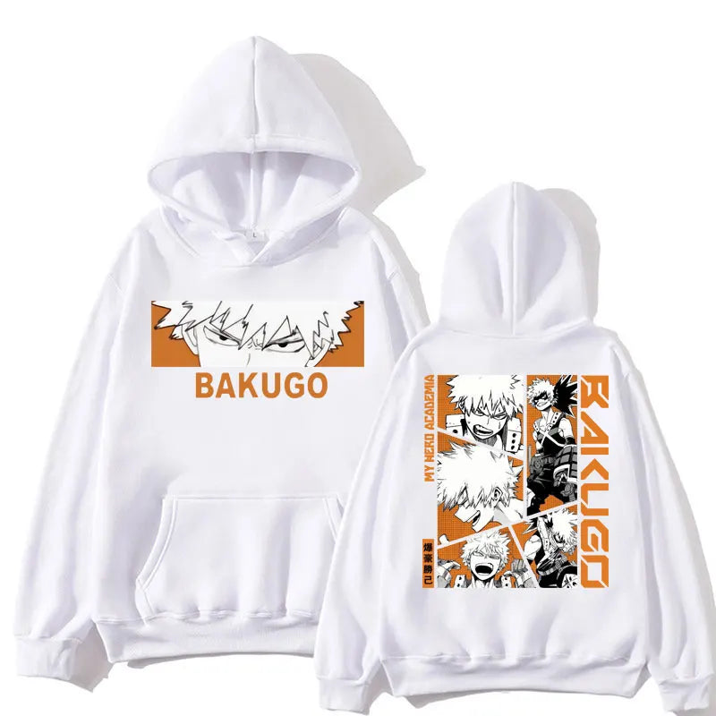 Japan Anime My Hero Academia Hoodie Bakugou Katsuki Trend Harajuku Manga Long Sleeve Men Women Fleece Loose Pullover Streetwear