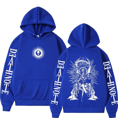 Y2K Anime Death Note Hoodies Yagami Light L·Lawliet Gothic Sweatshirt Men Women Clothing Fashion Long Sleeve Pullovers Streetwea
