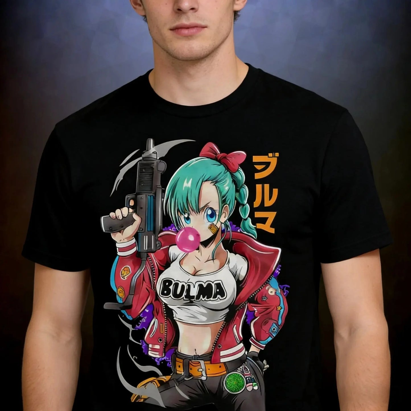 2026 Summer Dragon Ball Vintage Anime T-Shirt, Men's Pure Cotton Loose Casual Bulma Retro Tee for Daily & Sports Wear Y2K Style