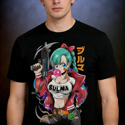 2026 Summer Dragon Ball Vintage Anime T-Shirt, Men's Pure Cotton Loose Casual Bulma Retro Tee for Daily & Sports Wear Y2K Style