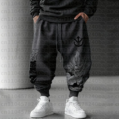 Dragon Ball Autumn/Winter New Sweatpants 2026 Men's Anime Print Loose Casual American Hip-hop Plus Size Ins Pure  Pants