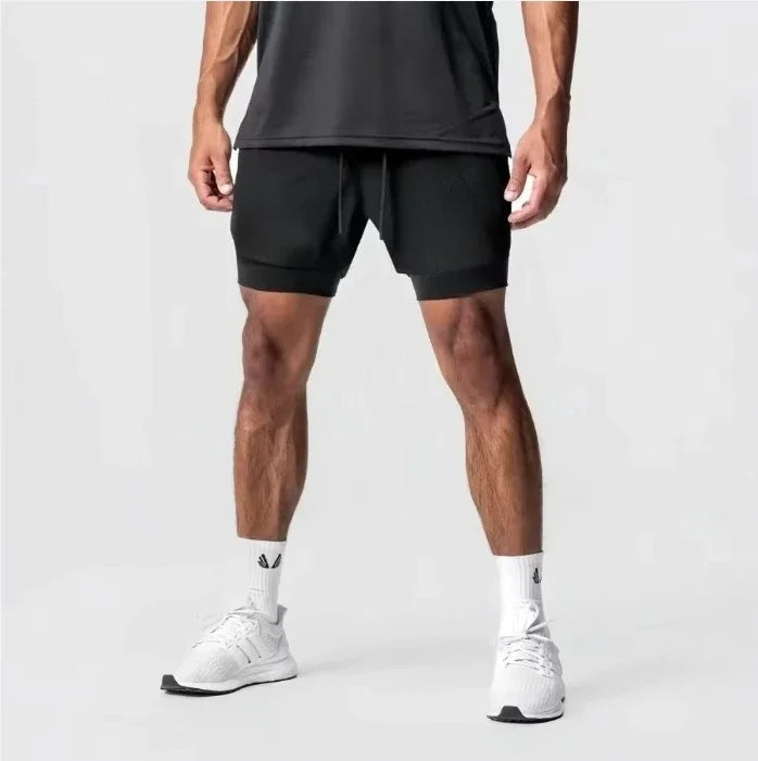 2025 New One Piece Anime Luffy and Zoro Themed Printed Double-layered Shorts, Summer American Men's Sport Loose Pants
