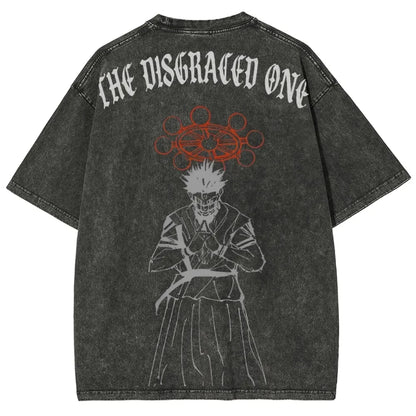 Sukuna The Disgraced One T-shirt Jujutsu Kaisen Tee Vintage Washed Oversized Retro Anime Harajuku Men Streetwear Graphic Clothes