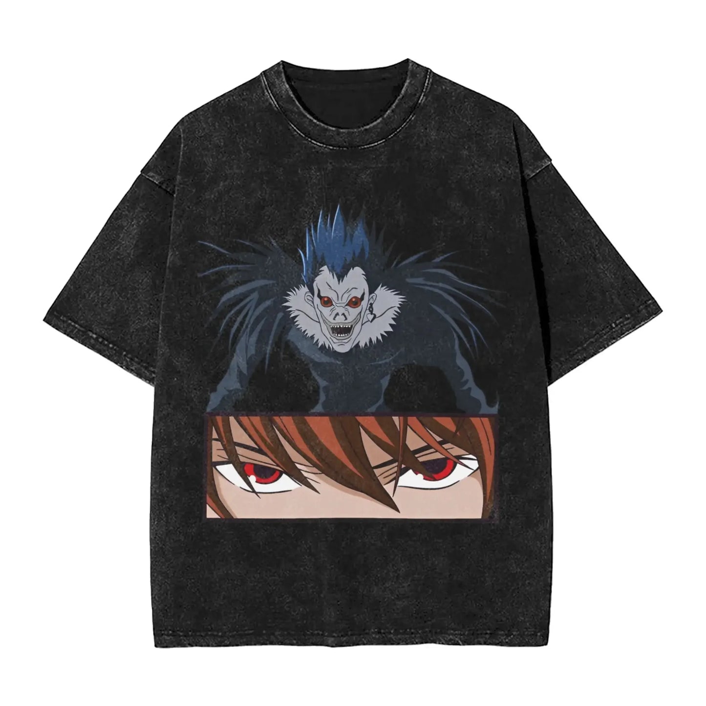 Manga DEATH NOTE T Shirts L Lawliet Graphic Print T-Shirts Washed Oversize Tshirt Short Sleeve Cotton Soft Tee Men Women Clothes