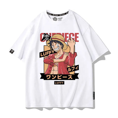 One Piece Short Sleeved T-shirt Men's Summer Nikalufei Aesolon Anime Cotton Summer Loose T-shirt Men's and Women's Half Sleeve