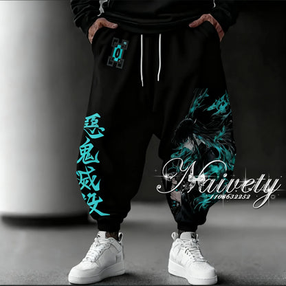 2026 Summer Demon Slayer Tokito Muichiro Anime 3D Print Trousers Quick Dry Sportswear for Adults Kids & Parent-child Outfits