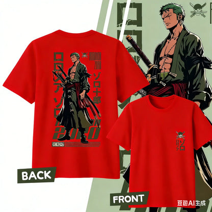 Anime One Piece Roronoa Zoro Cotton Printed T-shirt Men's and Women's T-shirt Men's Top Sports T-shirt 2026 Summer New Tee