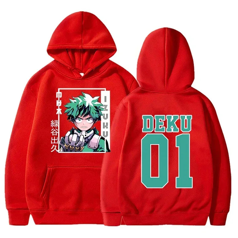 The Japanese Anime "My Hero Academia" Printed Autumn and Winter Sports Hoodie, Hip-hop Harajuku Streetwear Long-sleeved Pullover