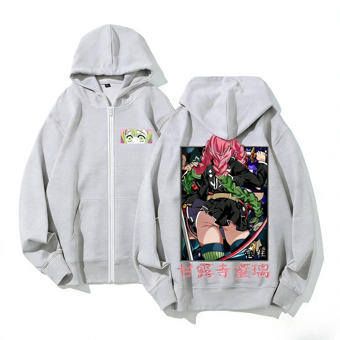 Demon Slayer Anime Hoodie Sweatshirt Zip Up Jacket Men Women Casual Tops Streetwear Kanroji Mitsuri Print Pullover 2026 Winter