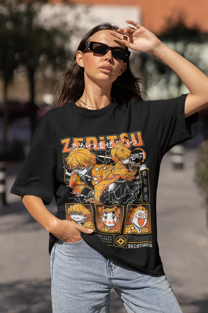 Agatsuma Zenitsu T-Shirt Demon Slayer Kimetsu No Yaiba Movie Halloween shirt