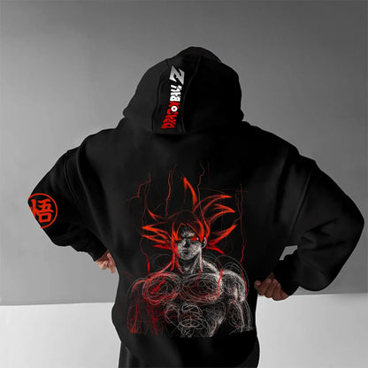 Oversized Hoodie Men Women Dragon Ball Goku Anime Graphic Pullover Streetwear Loose Casual Autumn Winter Hooded Sweatshirt Y2k