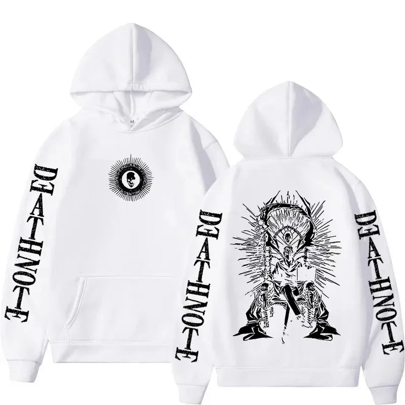 Y2K Anime Death Note Hoodies Yagami Light L·Lawliet Gothic Sweatshirt Men Women Clothing Fashion Long Sleeve Pullovers Streetwea