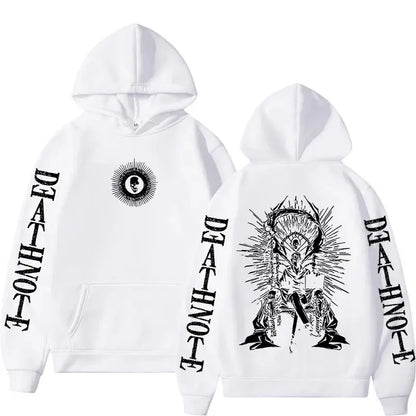 Y2K Anime Death Note Hoodies Yagami Light L·Lawliet Gothic Sweatshirt Men Women Clothing Fashion Long Sleeve Pullovers Streetwea