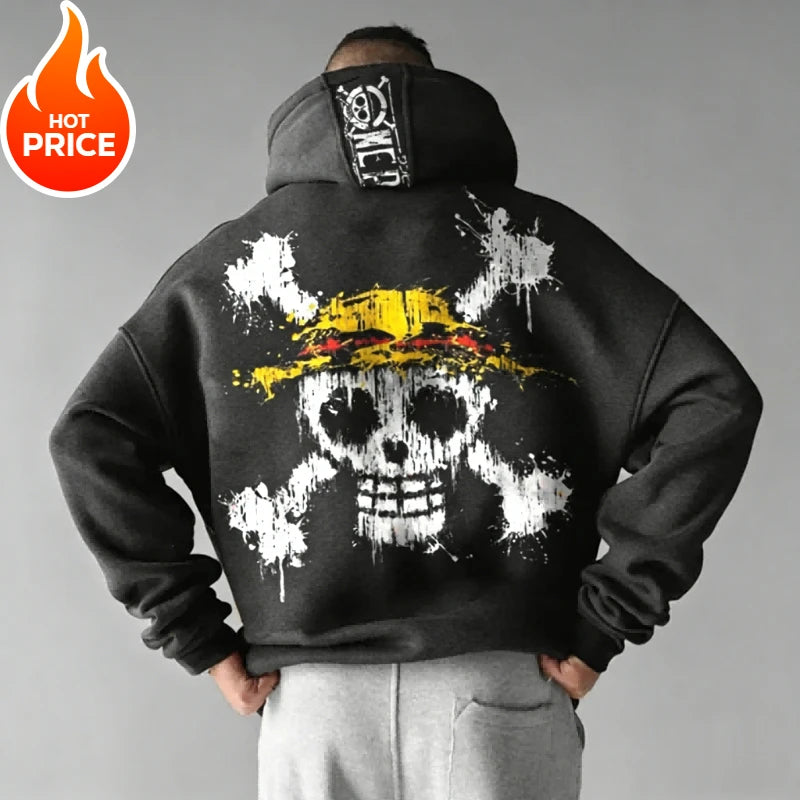 Nika Luffy One Piece Harajuku Streetwear Men Vintage Streetwear Hoodie Winter Women Oversized Hooded Sweatshirt Long Sleeve Top