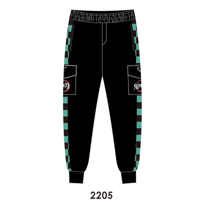 Anime COSPLAY Overalls Kamado Tanjirou Agatsuma Zenitsu Tomioka Giyuu Sweatpants Casual Cargo Pants Fashion Unisex