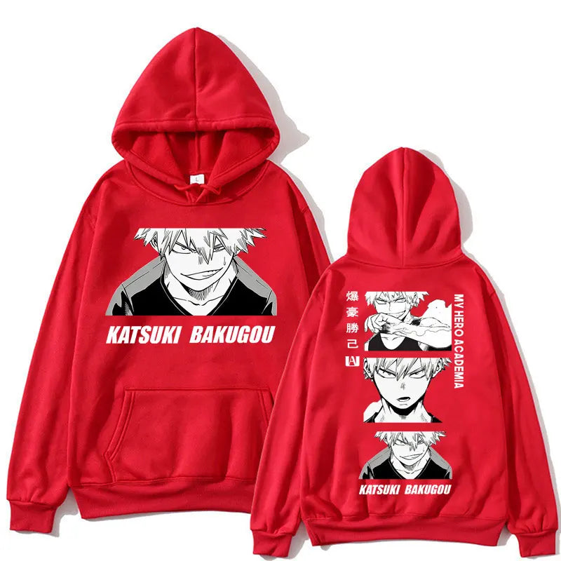 Japan Anime My Hero Academia Bakugo Katsuki Hoodie Men Women Fashion Harajuku Manga Sweatshirt Oversized Fleece Casual Tracksuit