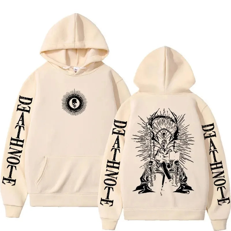 Y2K Anime Death Note Hoodies Yagami Light L·Lawliet Gothic Sweatshirt Men Women Clothing Fashion Long Sleeve Pullovers Streetwea