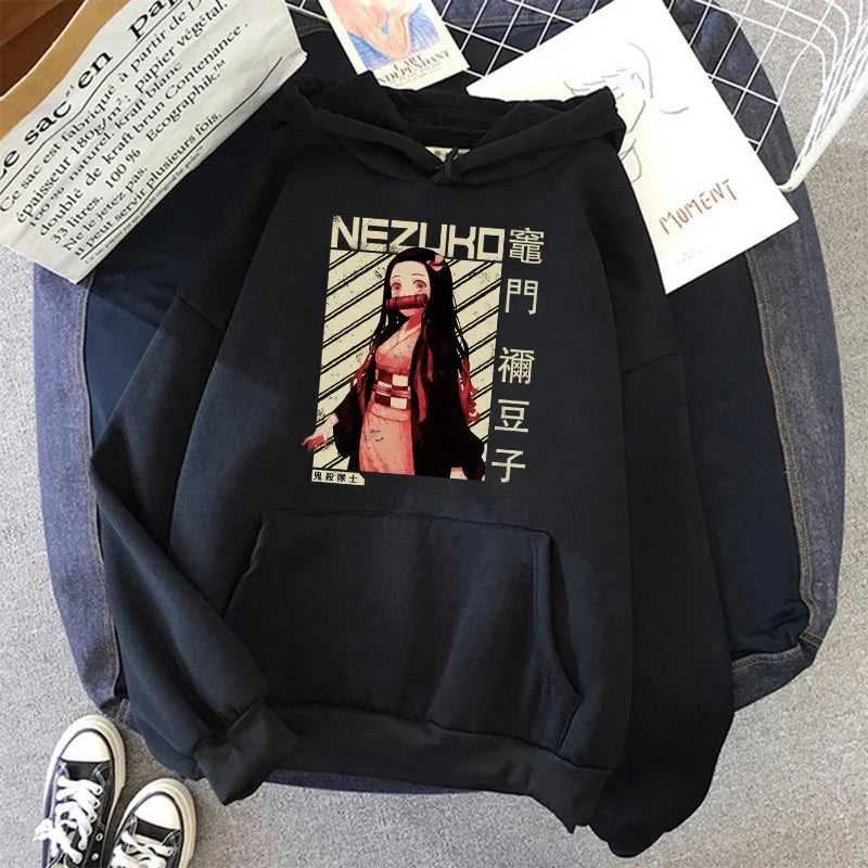 New Kimetsu No Yaiba Sweatshirt Manga Demon Slayer Hoodies Harajuku Anime Japanese Kawaii Hoodie Cartoon Tanjiro Kamado Nezuko