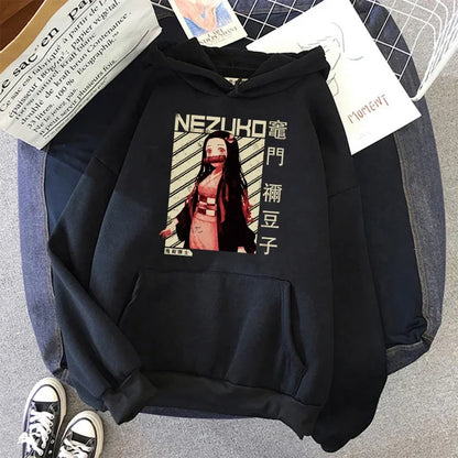 New Kimetsu No Yaiba Sweatshirt Manga Demon Slayer Hoodies Harajuku Anime Japanese Kawaii Hoodie Cartoon Tanjiro Kamado Nezuko