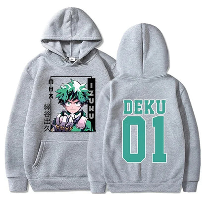 The Japanese Anime "My Hero Academia" Printed Autumn and Winter Sports Hoodie, Hip-hop Harajuku Streetwear Long-sleeved Pullover