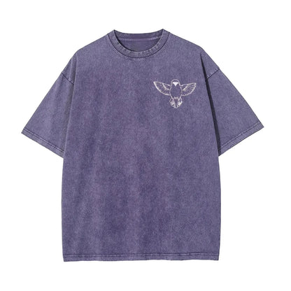 2026 Summer New Zenitsu Agatsuma Breath of Thunder Retro Washed Old T-shirt Demon Slayer 90s Street Style Short-sleeved Top
