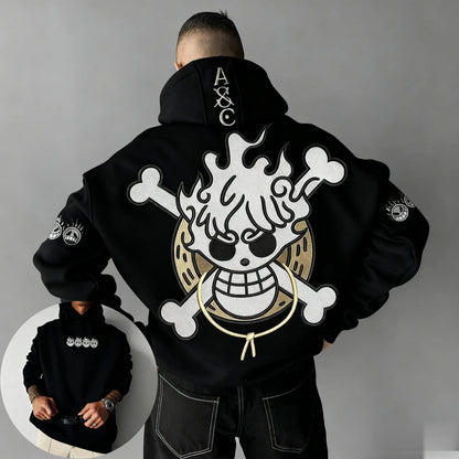 Oversized One Piece Anime Hoodie Men Women Pullover Sweatshirt Cartoon Graphic Print Streetwear Casual Autumn Winter Y2k Clothes