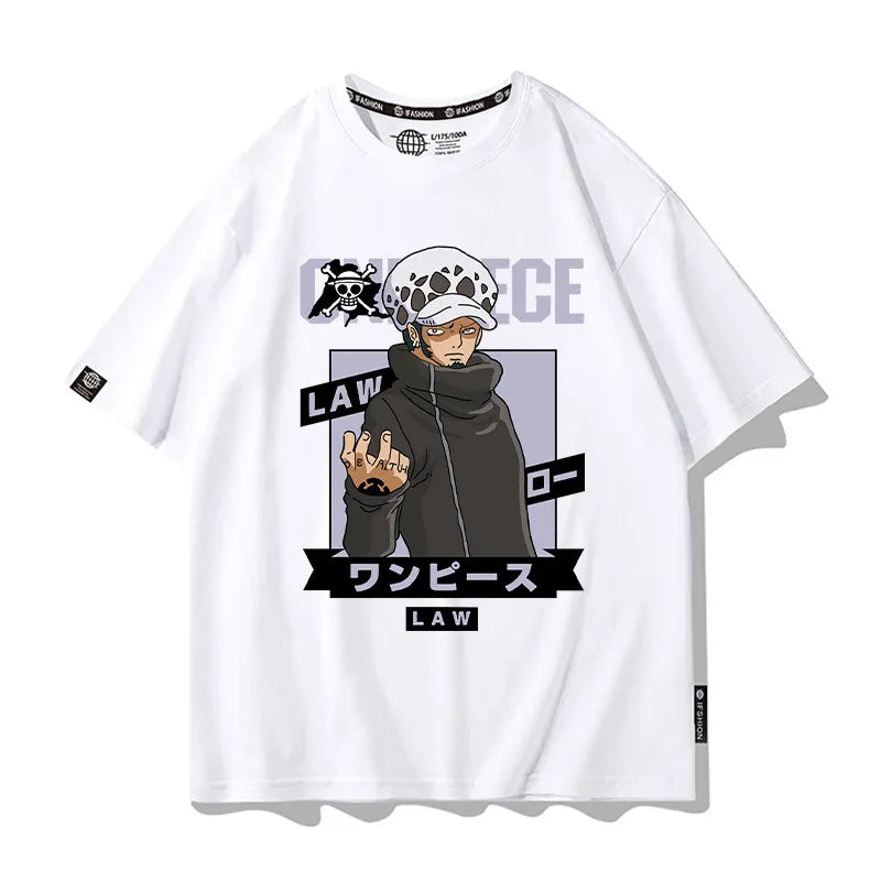 One Piece Short Sleeved T-shirt Men's Summer Nikalufei Aesolon Anime Cotton Summer Loose T-shirt Men's and Women's Half Sleeve