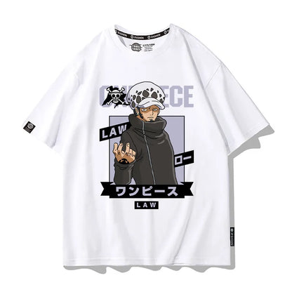 One Piece Short Sleeved T-shirt Men's Summer Nikalufei Aesolon Anime Cotton Summer Loose T-shirt Men's and Women's Half Sleeve