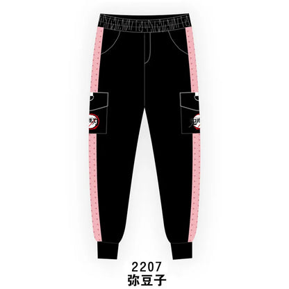 Anime COSPLAY Overalls Kamado Tanjirou Agatsuma Zenitsu Tomioka Giyuu Sweatpants Casual Cargo Pants Fashion Unisex