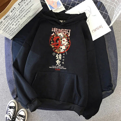 New Kimetsu No Yaiba Sweatshirt Manga Demon Slayer Hoodies Harajuku Anime Japanese Kawaii Hoodie Cartoon Tanjiro Kamado Nezuko