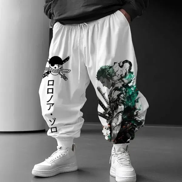 One Piece Zoro Anime Men's Jogger Pants Streetwear Casual Sweatpants Cartoon Printed Trousers Spring Autumn Hip Hop Fashion Y2k
