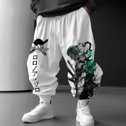 One Piece Zoro Anime Men's Jogger Pants Streetwear Casual Sweatpants Cartoon Printed Trousers Spring Autumn Hip Hop Fashion Y2k