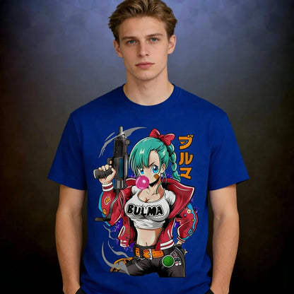 2026 Summer Dragon Ball Vintage Anime T-Shirt, Men's Pure Cotton Loose Casual Bulma Retro Tee for Daily & Sports Wear Y2K Style