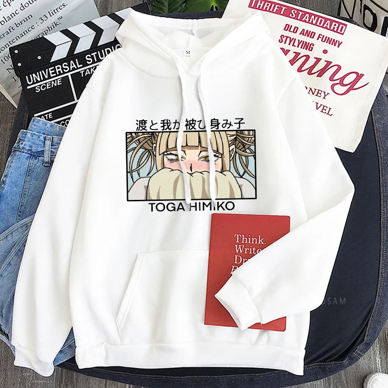 My Hero Academia Anime Kawaii Cartoon Graphics Himiko Toga Hoodies Men Women Long Sleeve Patchwork Boys/girls Hoodie Sweatshirts