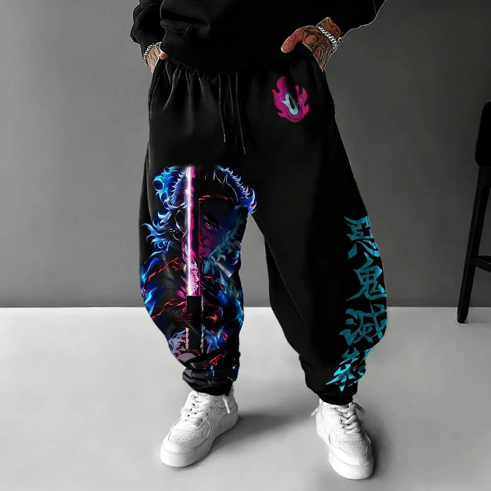 Demon Slayer Men's Pants Sport Pants Tokito Muichiro Spring and Autumn Japanese Anime Jogger Pants Casual Pure Cotton Trousers