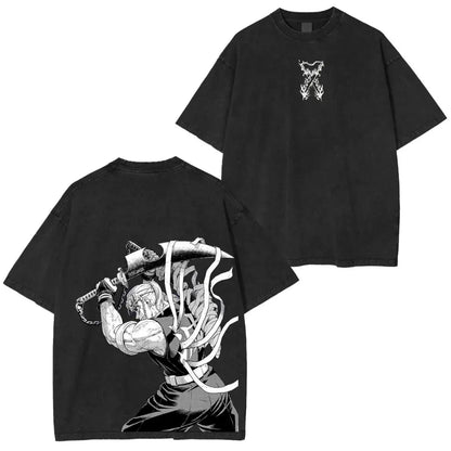 Demon Slayer Anime T Shirt Men Women Vintage Washed Cotton Tee 2026 Summer Casual Tops Graphic Print Streetwear Manga Fashion