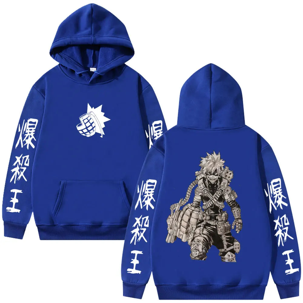 Anime My Hero Academia Bakugou Katsuki Merch Hoodie Men Women Fashion Vintage Hooded Sweatshirt Male Manga Cosplay Streetwear