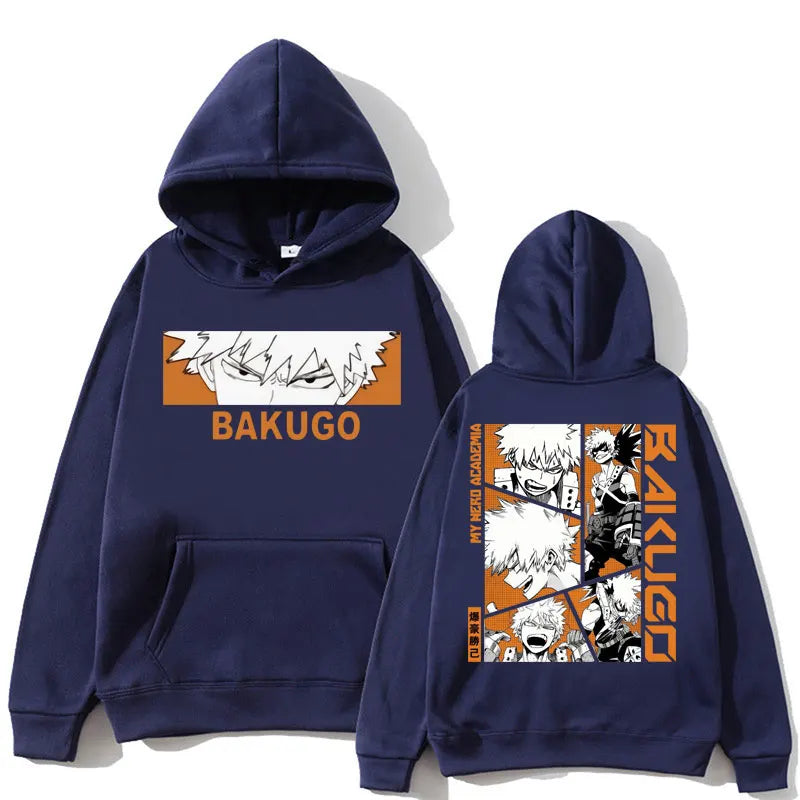 Japan Anime My Hero Academia Hoodie Bakugou Katsuki Trend Harajuku Manga Long Sleeve Men Women Fleece Loose Pullover Streetwear